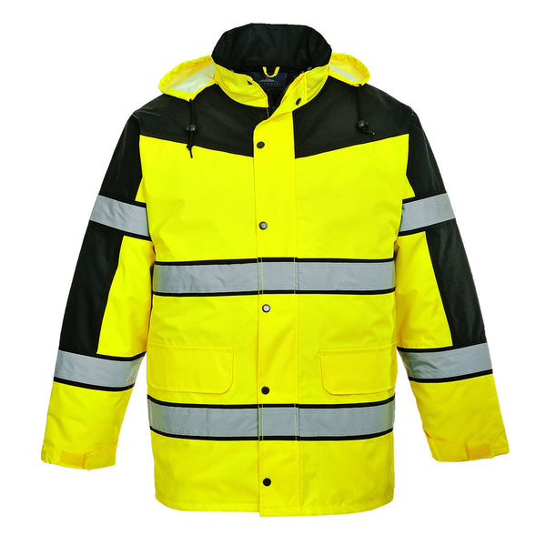 Portwest Hi-Vis Contrast Winter Classic Jacket in Yellow