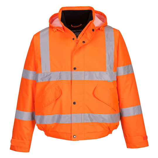 Portwest Hi-Vis Winter Bomber Jacket in Orange