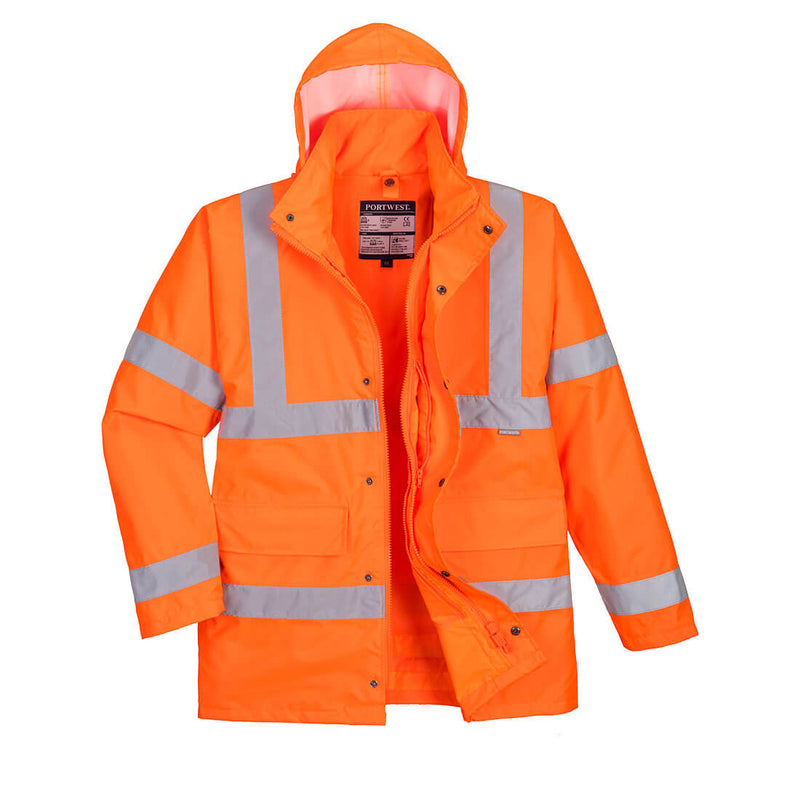 Portwest Hi-Vis 4-in-1 Traffic Jacket in Orange
