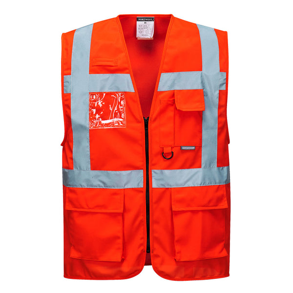Portwest Berlin Hi-Vis Executive Vest in Red