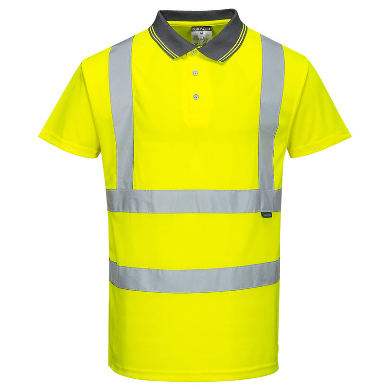 Portwest Hi-Vis Short Sleeve Polo Shirt in Yellow