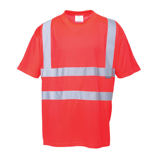 Portwest Hi-Vis Short Sleeve T-Shirt in Red