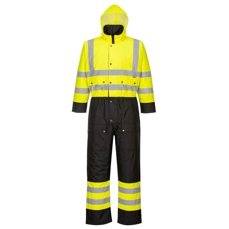 Portwest Hi-Vis Contrast Winter Coverall in Yellow/Black