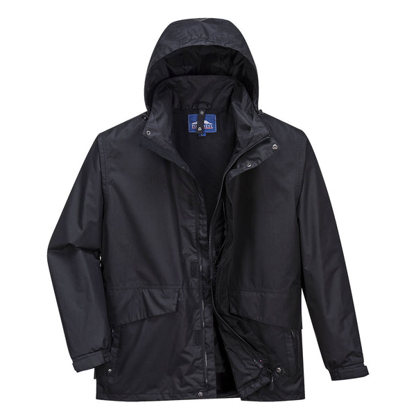 Black Portwest Argo Breathable 3-in-1 Jacket S507 with removable inner fleece layer