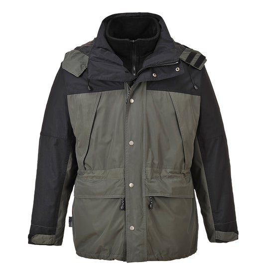 Grey Portwest Orkney 3-in-1 Breathable Jacket S532 with zip-out inner jacket for layering