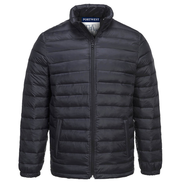 Black Portwest Aspen Baffle Jacket S543 with quilted insulation and full front zip