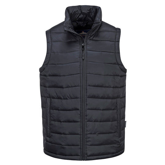 Black Portwest Aspen Baffle Gilet S544 with sleeveless design for core insulation