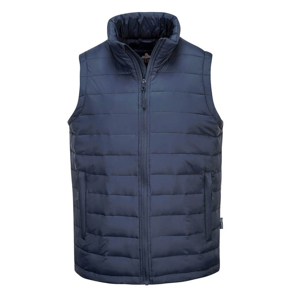 Navy Portwest Aspen Baffle Gilet S544 providing lightweight warmth and modern styling