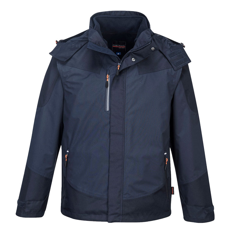 Navy Portwest Radial 3-in-1 Jacket S553 with detachable fleece and waterproof shell