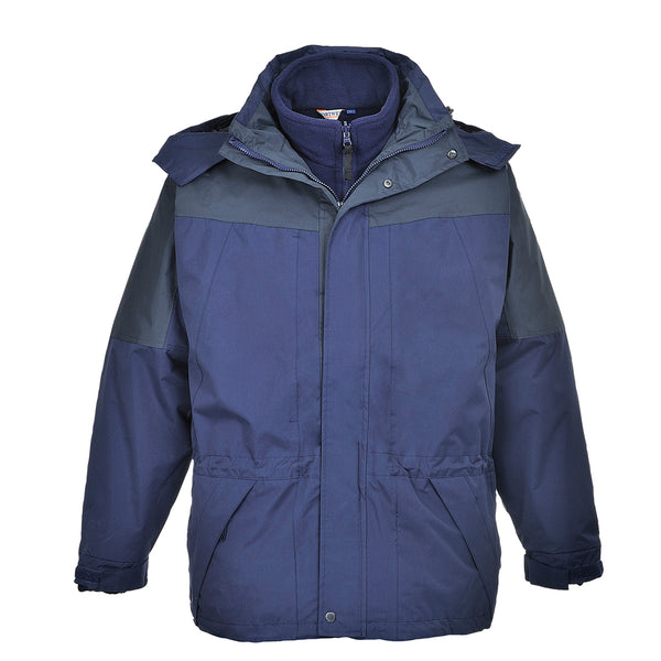 Navy Portwest Aviemore 3-in-1 Men’s Jacket S570 built for weather adaptability and warmth