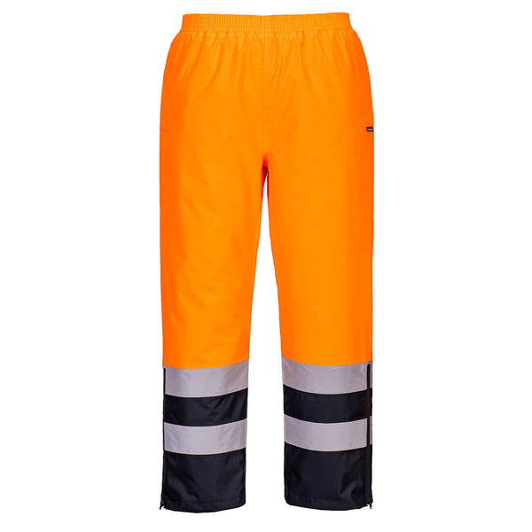 Portwest Hi-Vis Winter Trouser S598 in orange and navy.