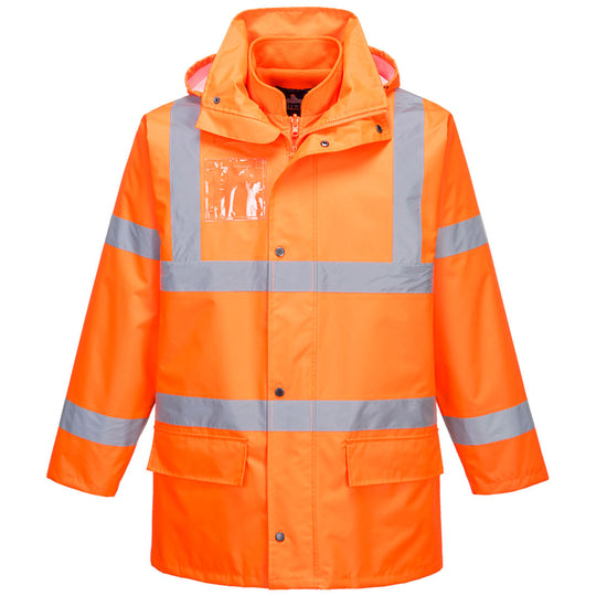 Portwest Hi-Vis 5-in-1 Essential Jacket S765 in Orange color