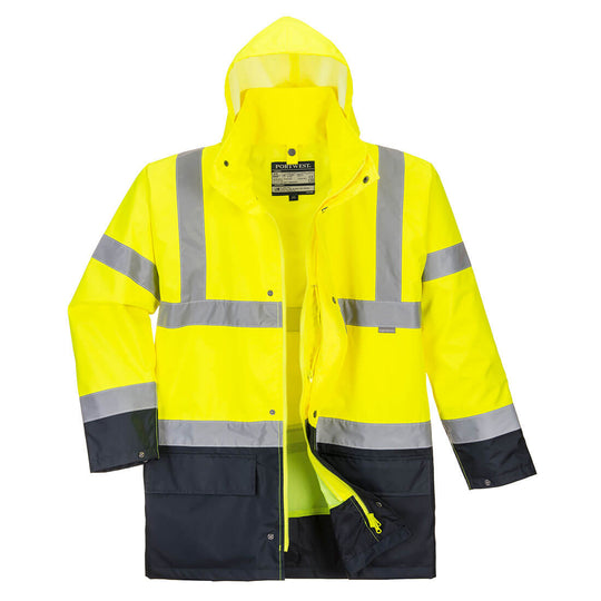 Portwest Hi-Vis 5-in-1 Contrast Essential Jacket S766 in Yellow/Black color