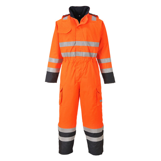 Portwest Bizflame Rain Hi-Vis Multi Coverall S775 in Orange/Navy color