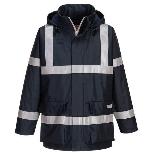 Portwest classic contrast jacket in navy with reflective panels