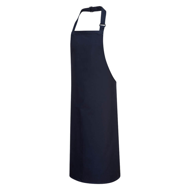 Navy Portwest Cotton Bib Apron S840 made of strong cotton fabric for heavy use