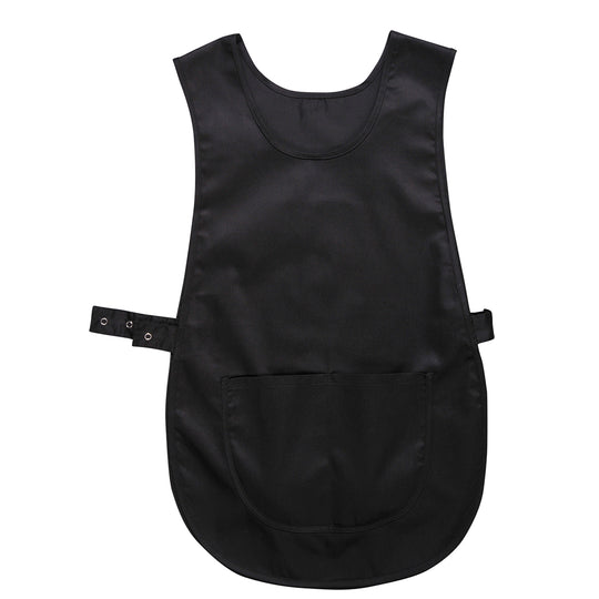 Black Portwest Tabard S843 designed for quick front coverage and easy wear