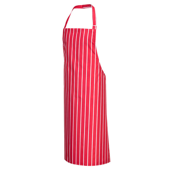 Red Portwest Waterproof Bib Apron S849 ideal for industrial cleaning or food processing