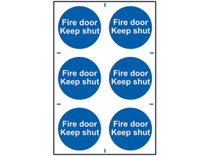 Scan Fire Door Keep Shut - 6 PVC Signs 100 x 100mm