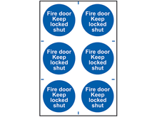 Scan Fire Door Keep Locked Shut - 6 PVC Signs 100 x 100mm