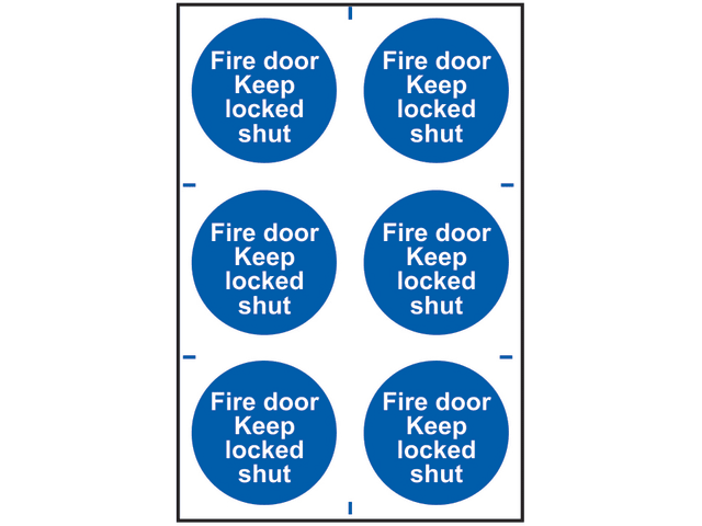 Scan Fire Door Keep Locked Shut - 6 PVC Signs 100 x 100mm