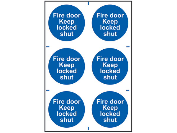 Scan Fire Door Keep Locked Shut - 6 PVC Signs 100 x 100mm