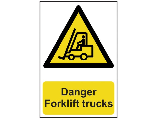 Scan Danger Forklift Trucks - PVC Sign 200 x 300mm