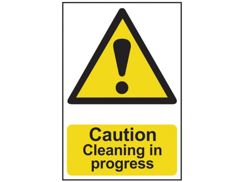 Scan Caution Cleaning In Progress - PVC Sign 200 x 300mm