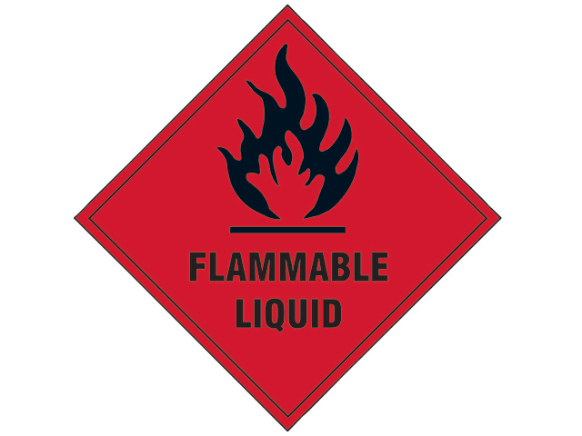 Scan Flammable Liquid - Self Adhesive Vinyl Sign 100 x 100mm