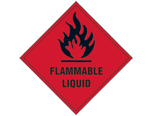 Scan Flammable Liquid - Self Adhesive Vinyl Sign 100 x 100mm