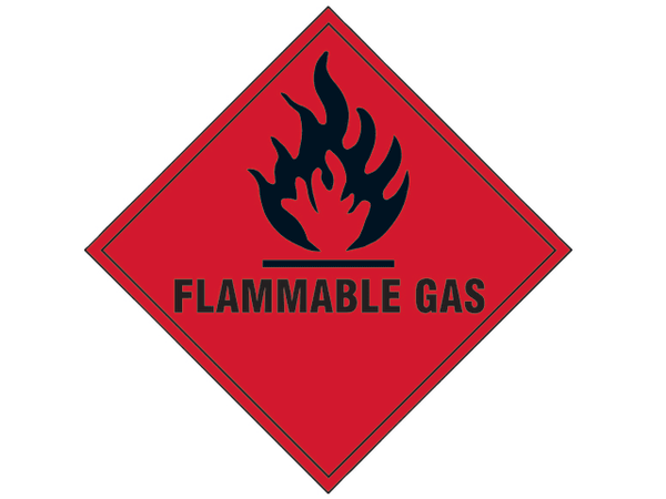Scan Flammable Gas - Self Adhesive Vinyl Sign 100 x 100mm
