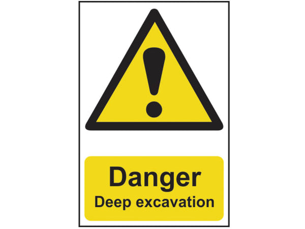 Scan Danger Deep Excavation - PVC Sign 400 x 600mm