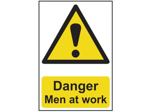 Scan Danger Men At Work - PVC Sign 400 x 600mm