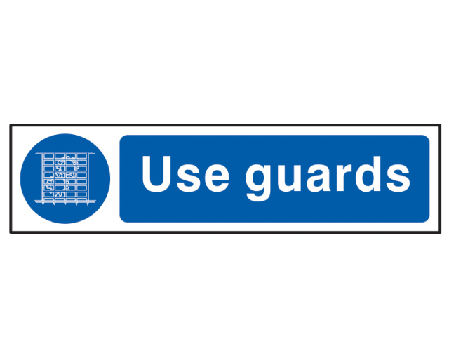 Scan Use Guards - PVC Sign 200 x 50mm