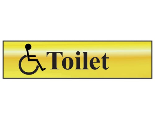 Scan Disabled Toilet - Polished Brass Effect 200 x 50mm