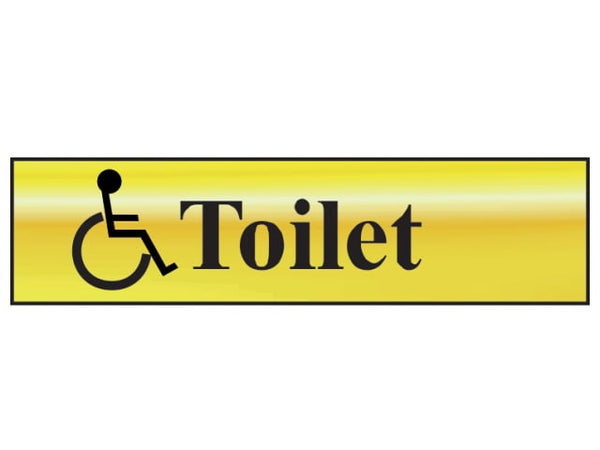 Scan Disabled Toilet - Polished Brass Effect 200 x 50mm