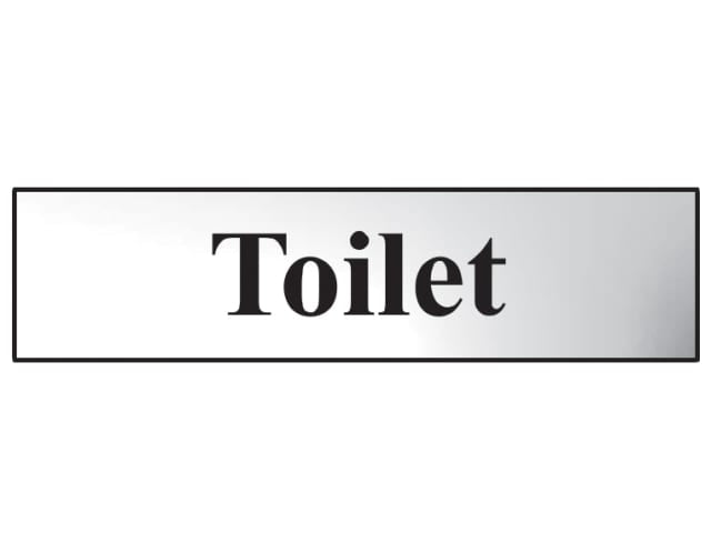 Scan Bathroom Sign - Polished Chrome Effect 200 x 50mm