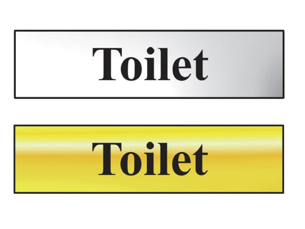 Scan Bathroom Sign - Polished Chrome and Brass Effect 200 x 50mm
