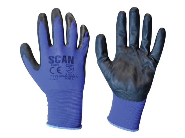 Scan Max. Dexterity Nitrile Gloves - L (Size 9)