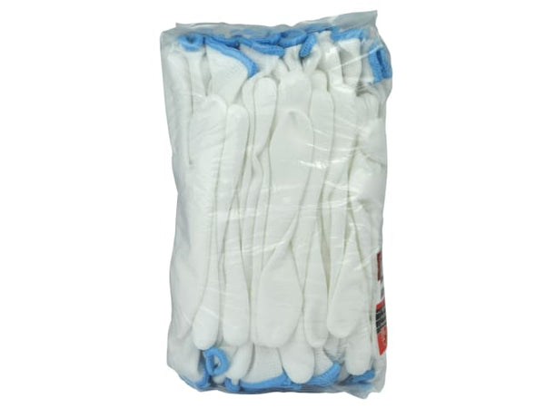 Scan White PU Coated Gloves - L (Size 9) (Pack 12)