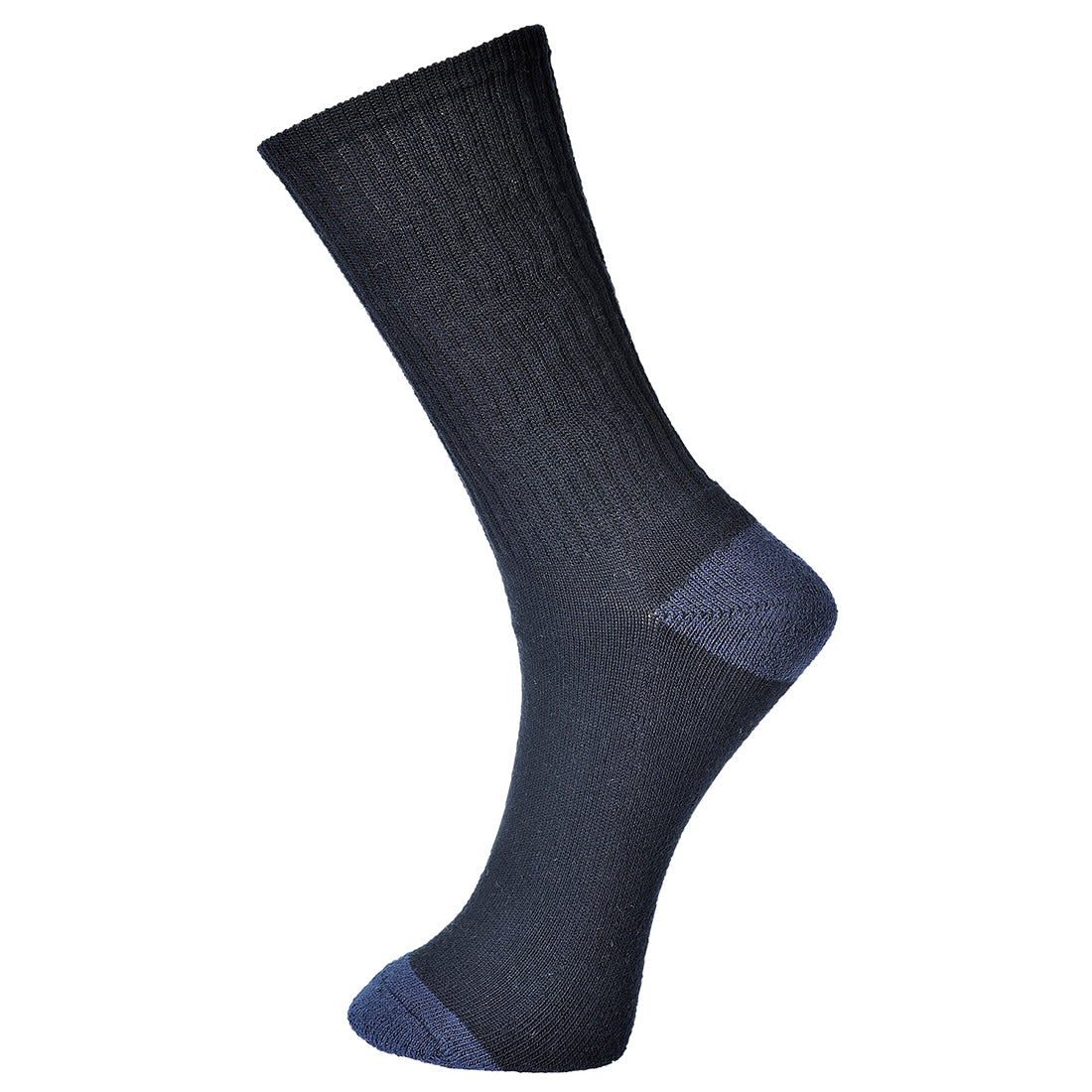 Classic black cotton sock with smooth finish for everyday workplace wear.