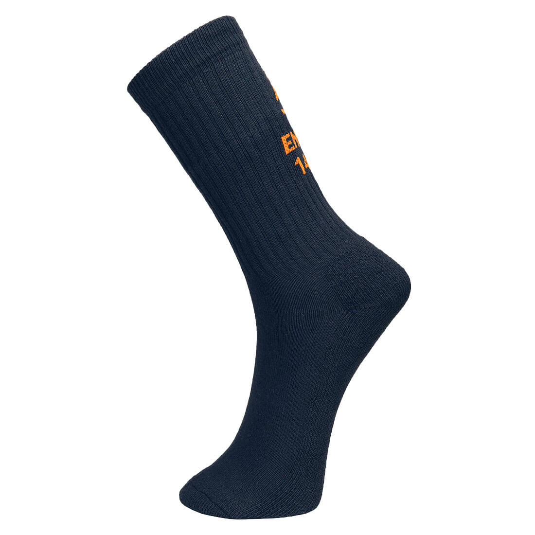 Navy Modaflame work sock offering flame resistance and comfort for industrial safety.