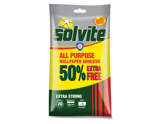 Solvite All Purpose Wallpaper Paste - 10 Roll Sachet with 50% Free