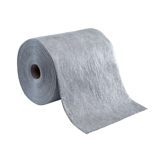 A large, perforated roll of grey Portwest maintenance absorbent material (SM15).