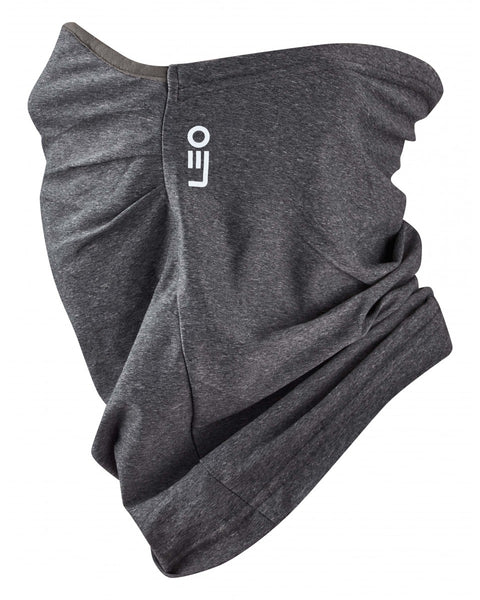 Grey Leo Workwear 3-layer snood made from recycled materials with HeiQ Viroblock antimicrobial tech.