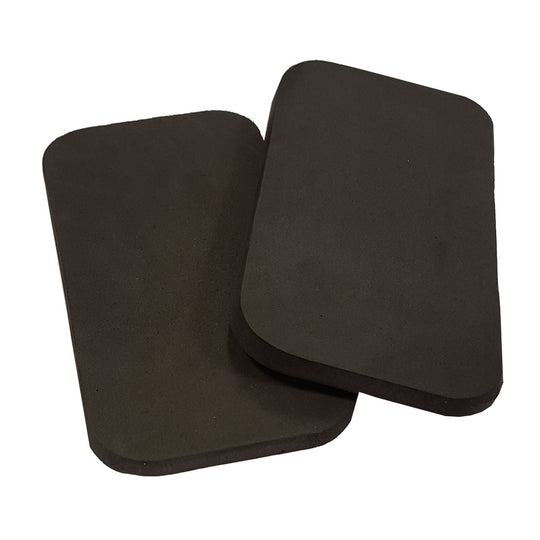 A pair of black Portwest SP01 shoulder pads for workwear insertion.