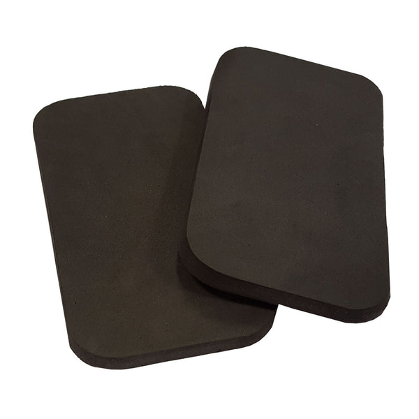 A pair of black Portwest SP01 shoulder pads for workwear insertion.