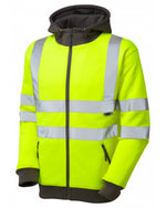Leo Workwear Saunton Iso 20471 Cl 3 Full Zip Hooded Sweatshirt - thumbnail 2