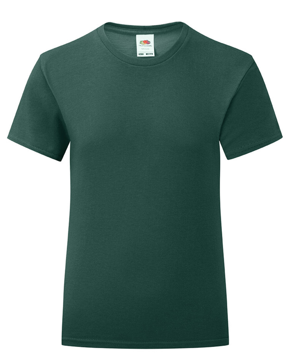 Fruit of the Loom Girls Iconic T - Forest Green
