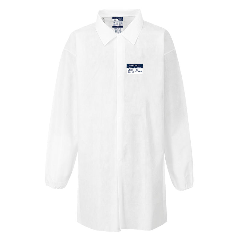 Portwest BizTex SMS Coat Type PB 6 ST31 in White color